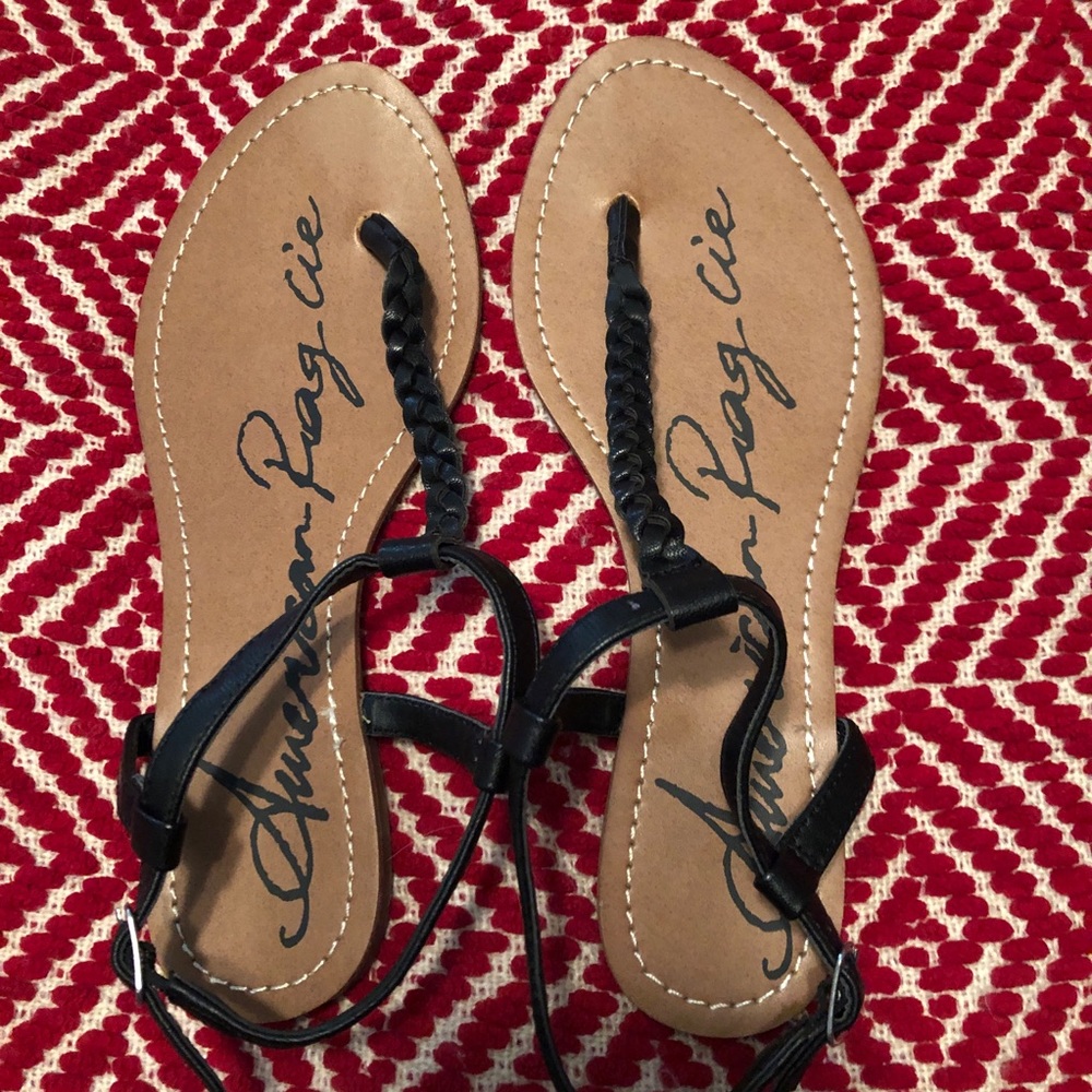 Never worn black sandals